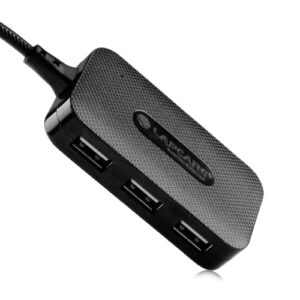 Lapcare USB 2.0 4-Port Hub, LHB-018+ Ergonomic Design, Support Data Transfer Rate 1.5/12/480mb/s with 1.5 Mtr Cable (Black)