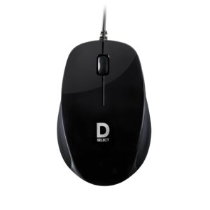 D SELECT Wired Mouse DS112-Black with USB Type C Connector, 1200DPi, Lightweight | Marketed by Dell