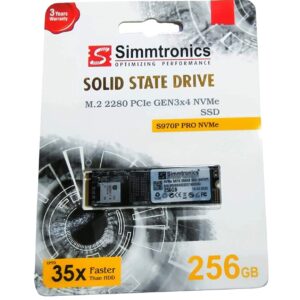 Simmtronics 256GB 3D Nand NVMe PCIe Solid State Drive for Desktop and Laptop with Three Years Warranty